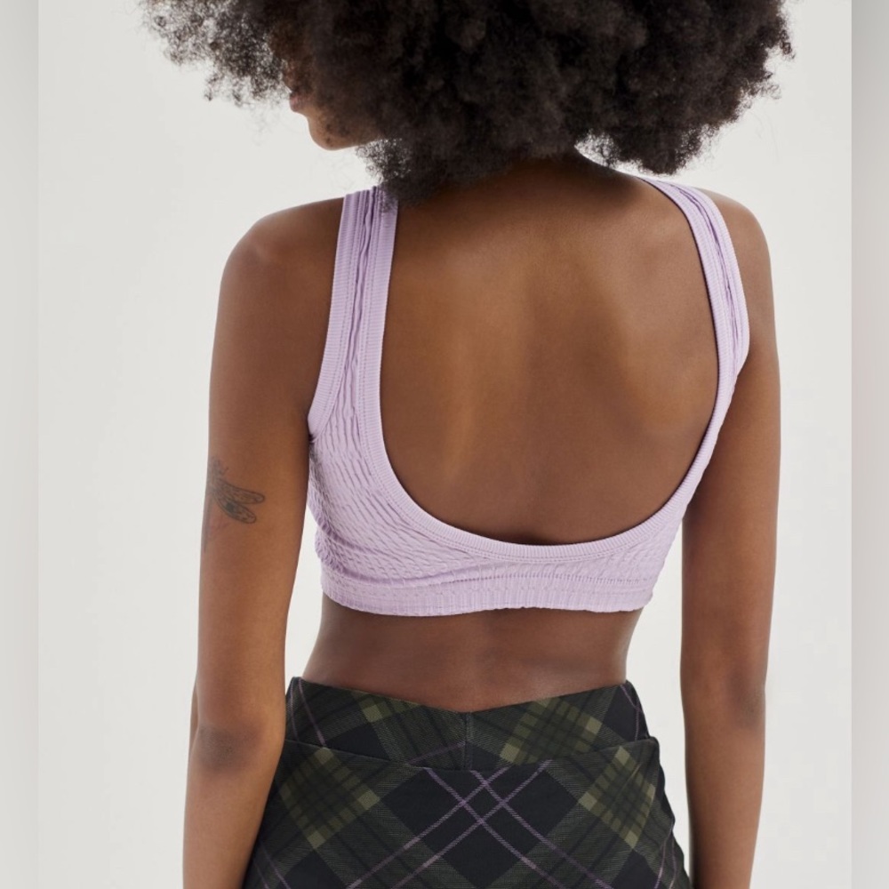 Out From Under Seamless. Textured Bra Top Lavender - Picture 3 of 6